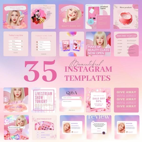 Pink Beauty Instagram Templates