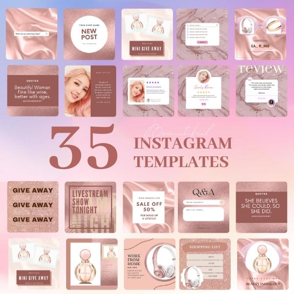 Rose Gold Instagram Templates
