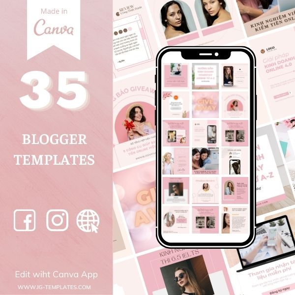 Pink Blogger Instagram Templates