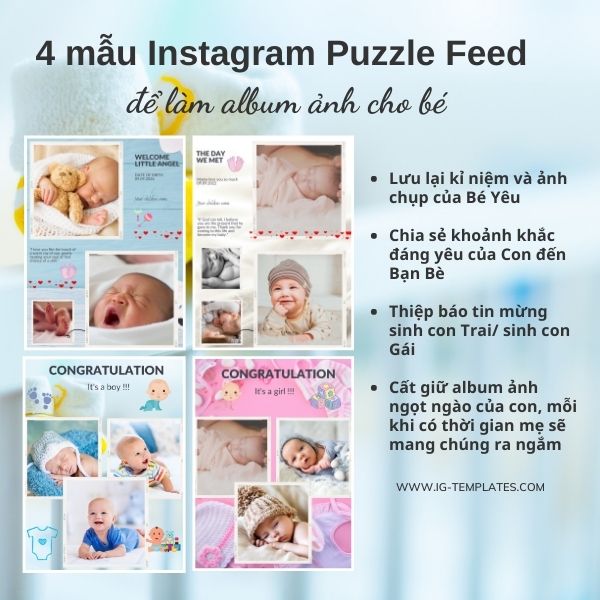 Instagram Puzzle Cho Bé Yêu
